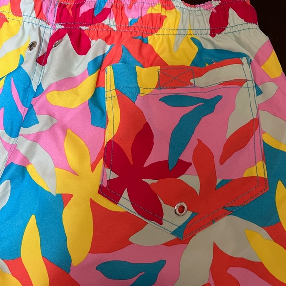 Lands End Men's 8" Print Volley Swim Trunks - Picture 3 of 4